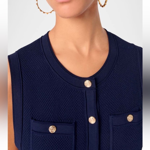 MAJE Elegant Navy Sleeveless Dress! LIKE NEW - Picture 5 of 6